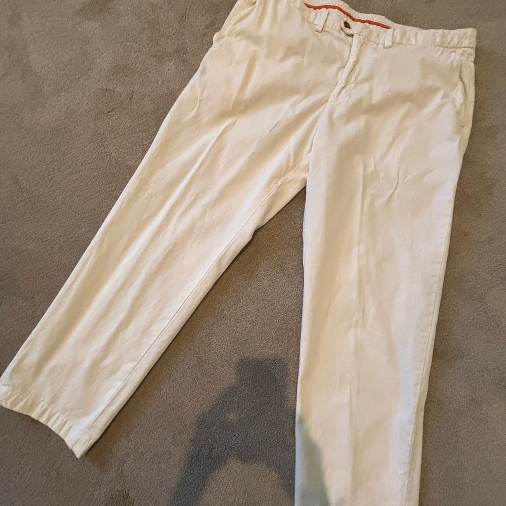 Men's Tommy Bahama Light Beige 100% Cotton Pants Back and Side Pockets 38”x28”